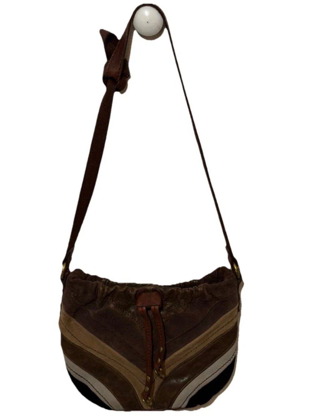 Fossil Long Live Vintage Brown Leather Shoulder Crossbody Bag